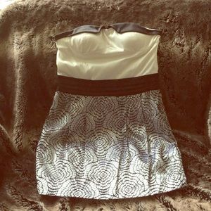 Tuxedo inspired strapless dress